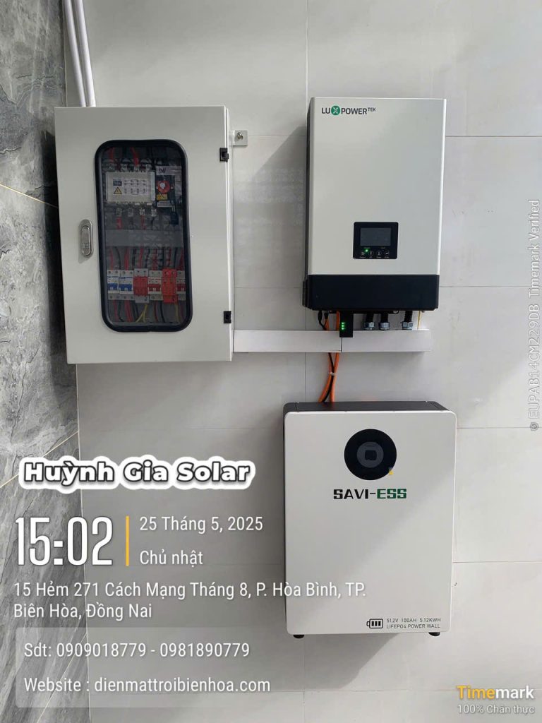 Hệ 5kW Năng Lượng Mặt Trời Lưu Trữ Tại P. Hòa Bình